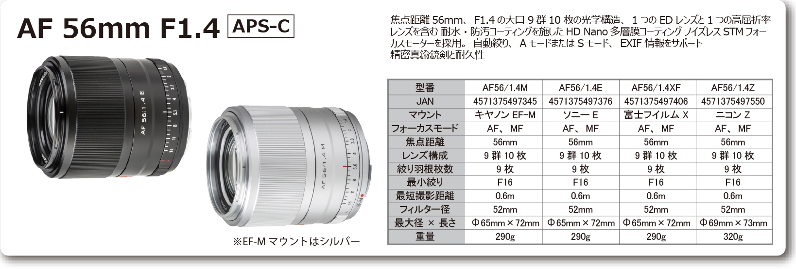 AF56mmF1.4 APS-C