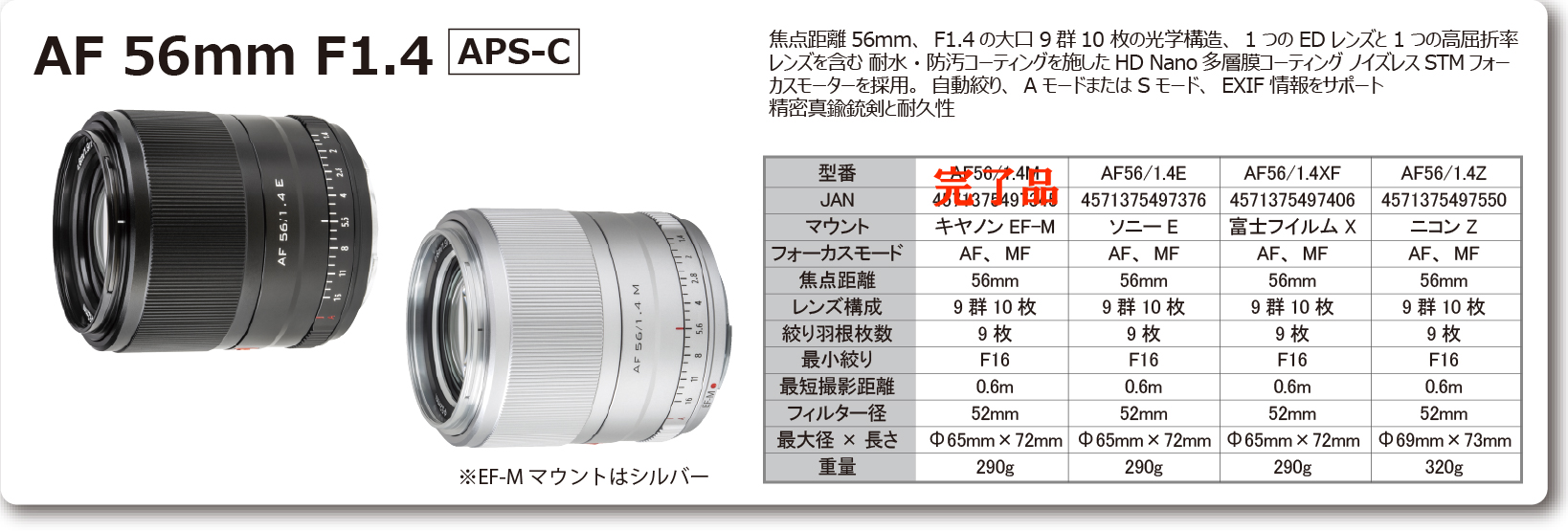 AF56mmF1.4 APS-C